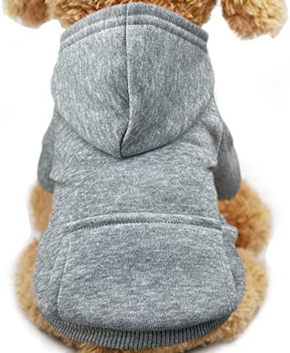 Jecikelon Winter Dog Hoodie Sweatshirts with Pockets Warm Dog Clothes for Small Dogs Chihuahua Coat  | Amazon (US)