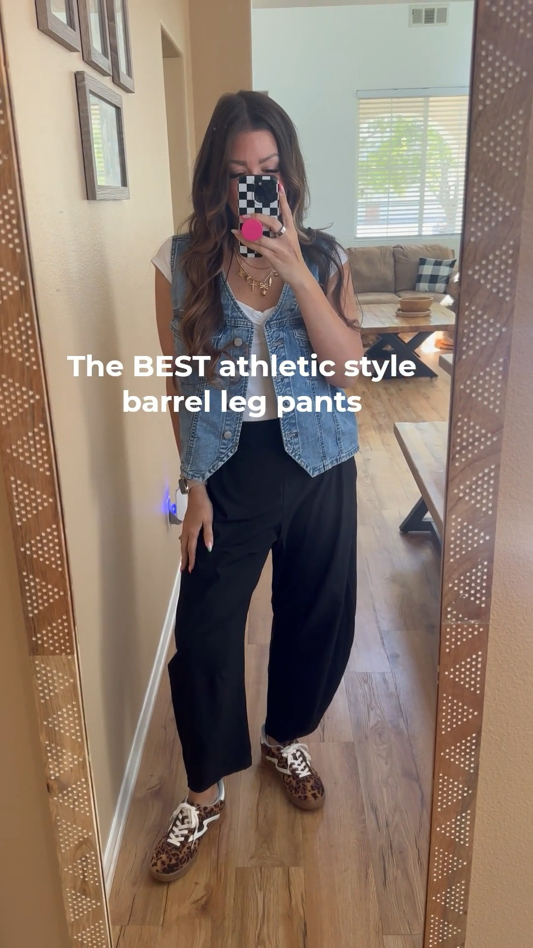 This whole fit is a solid 10/10! I swear I wear these pants AT LEAST once a week 👏🏻 👏🏻 👏🏻. I own all 3 colors and am wearing a medium and have lots of room still. 

🖤Shoes are so cute and comfy, wearing a size 9, so I sized down half a size.

🤍White body suit is double lined and has a cute cinched neckline 😻, wearing a large and have room (I don’t like my bodysuits super tight).

My vest is a size XL, it’s pretty big on me so I could definitely size down 1-2 sizes. It’s not sold anymore but I linked a similar one that would look cute to recreate the look 🤩 .

Necklace is on trend and goes with anything 💛🥰🙌🏻.

#LTKSaleAlert #LTKFindsUnder50 #LTKShoeCrush