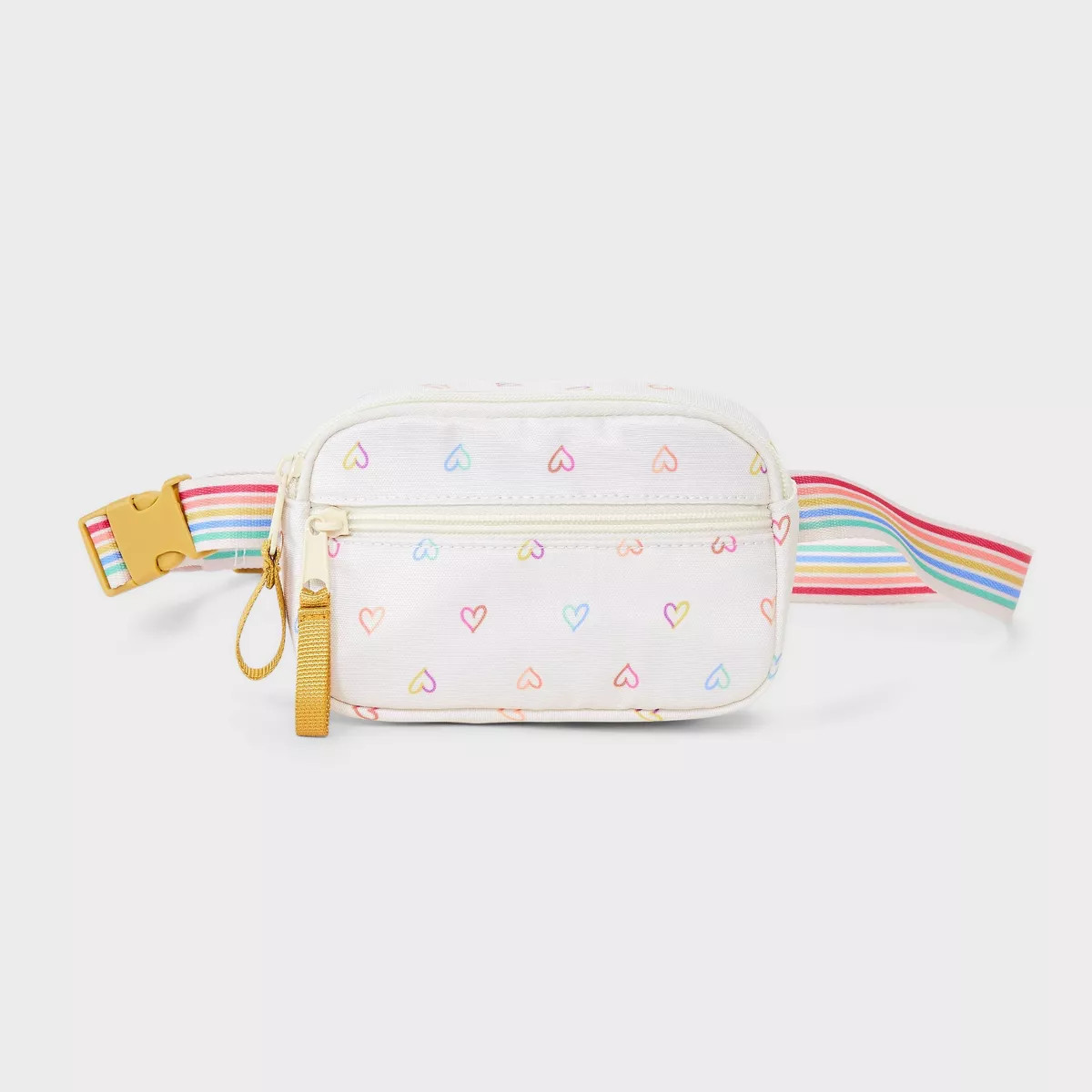 Girls' Heart Print Fanny Crossbody Bag - Cat & Jack™️ White: Adjustable Strap, Lightweight Mi... | Target