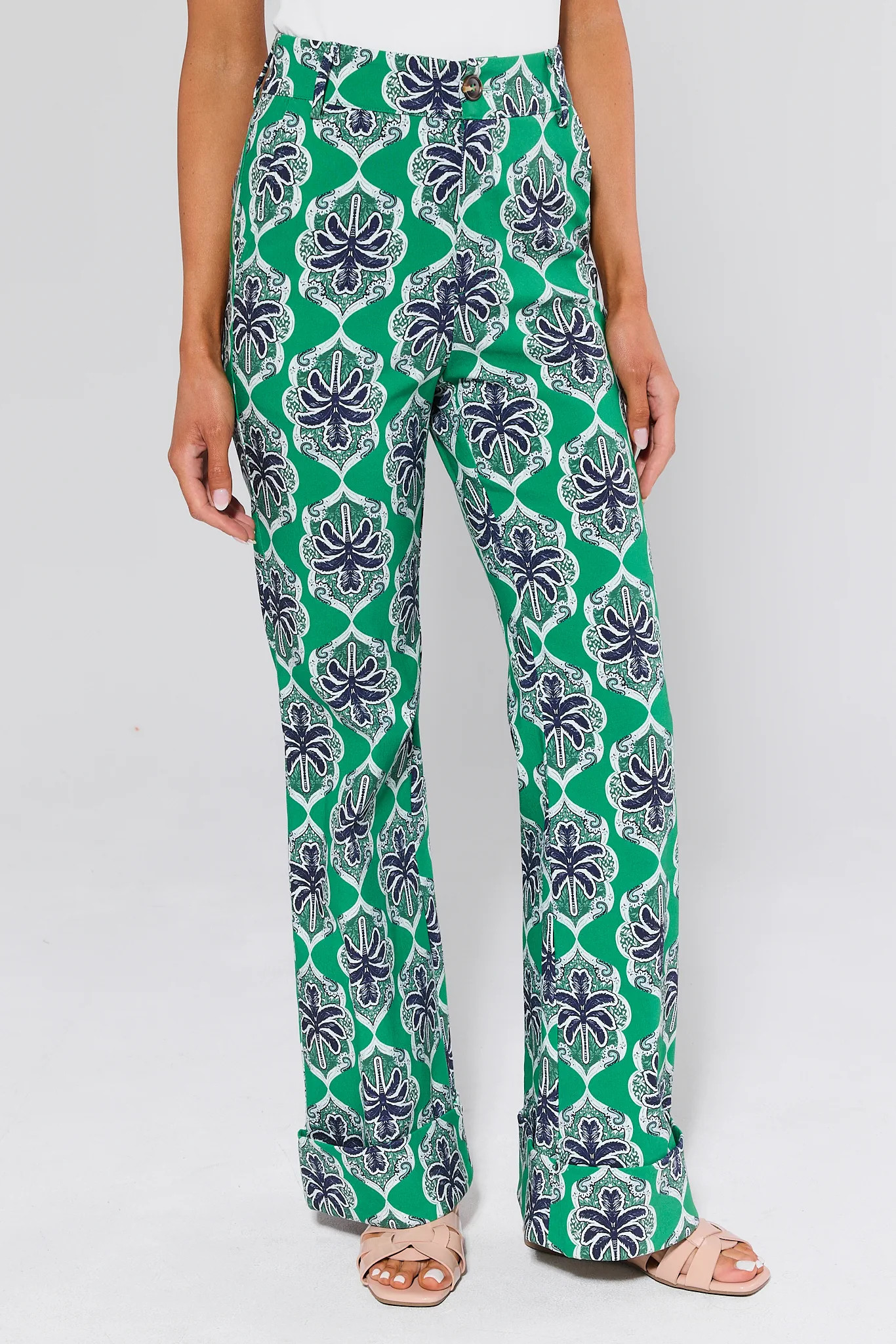 Goldie Green Printed Pants | Avara