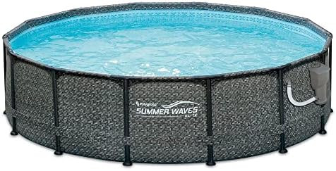 Summer Waves P2001448E14ft x 48in Outdoor Round Frame Above Ground Swimming Pool Set with Ladder,... | Amazon (US)