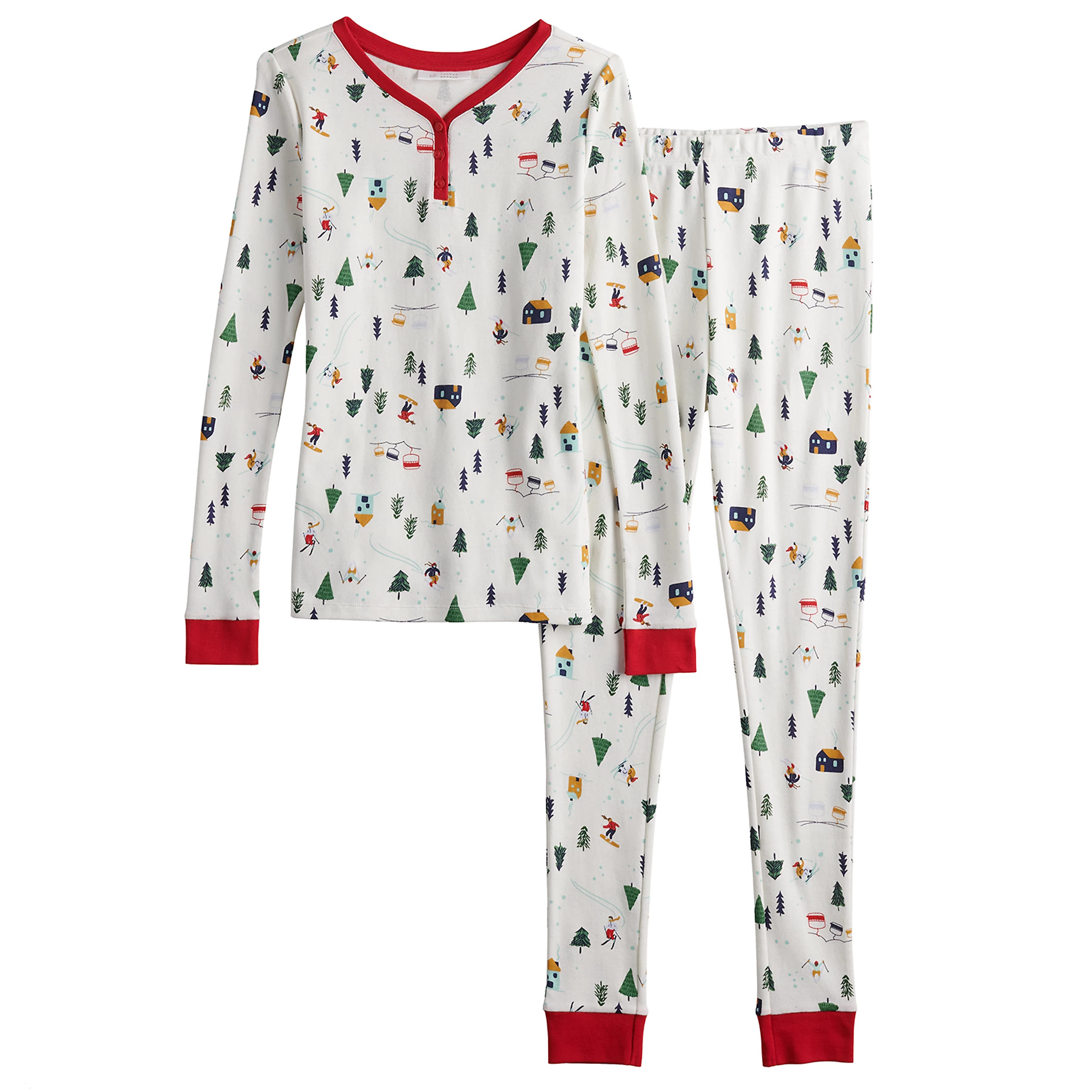 Girls 4-16 LC Lauren Conrad Jammies For Your Families® Snowy Skier Pajama Set | Kohl's