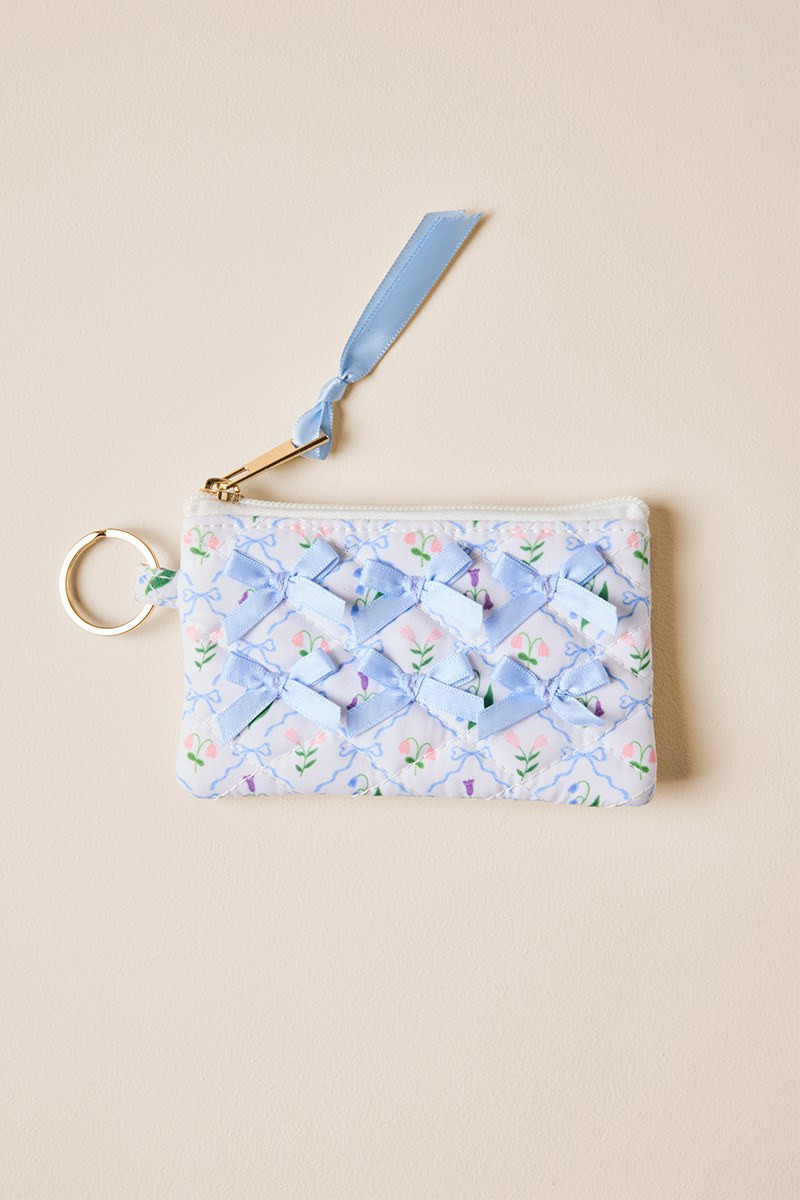 Serena Bow Floral Quilt Card Case | Francesca's