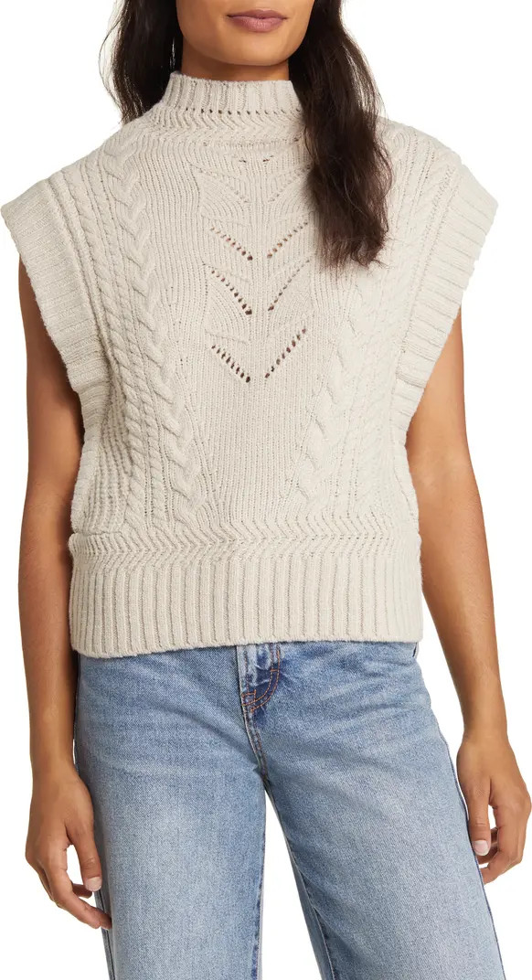 Cable Stitch Mock Neck Sweater Vest | Nordstrom