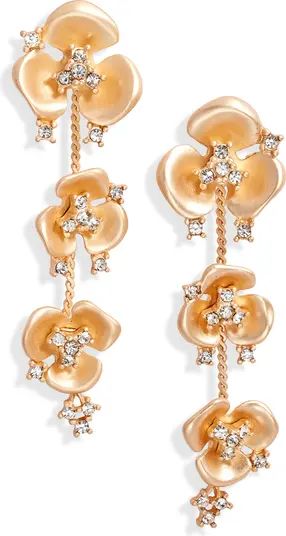 Floral Sparkle Linear Drop Earrings | Nordstrom