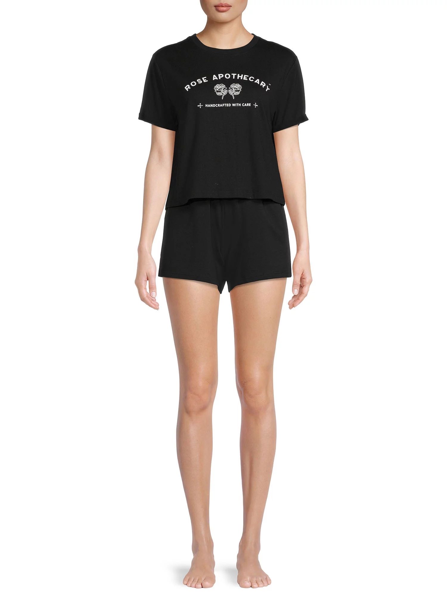 Schitt's Creek Rose Apothecary Short Sleeve T-Shirt and Shorts Lounge Set | Walmart (US)
