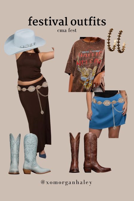 Plus size festival outfit ideas with pops of blue! I do size 0 in brown tank and blue skirt and 1 in brown skirt! 

#LTKFestival #LTKPlusSize #LTKStyleTip