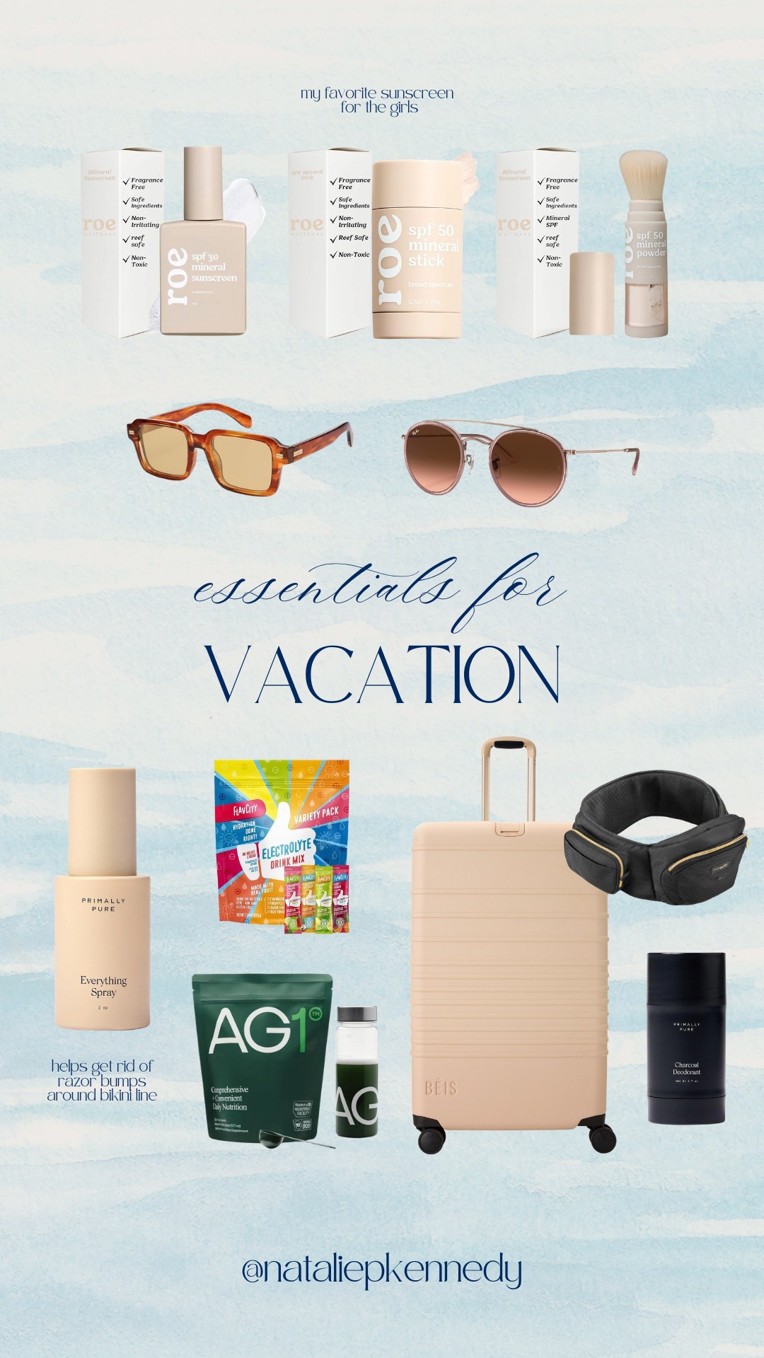 my essentials for vacation 🌊 

#LTKSeasonal #LTKSwim #LTKTravel