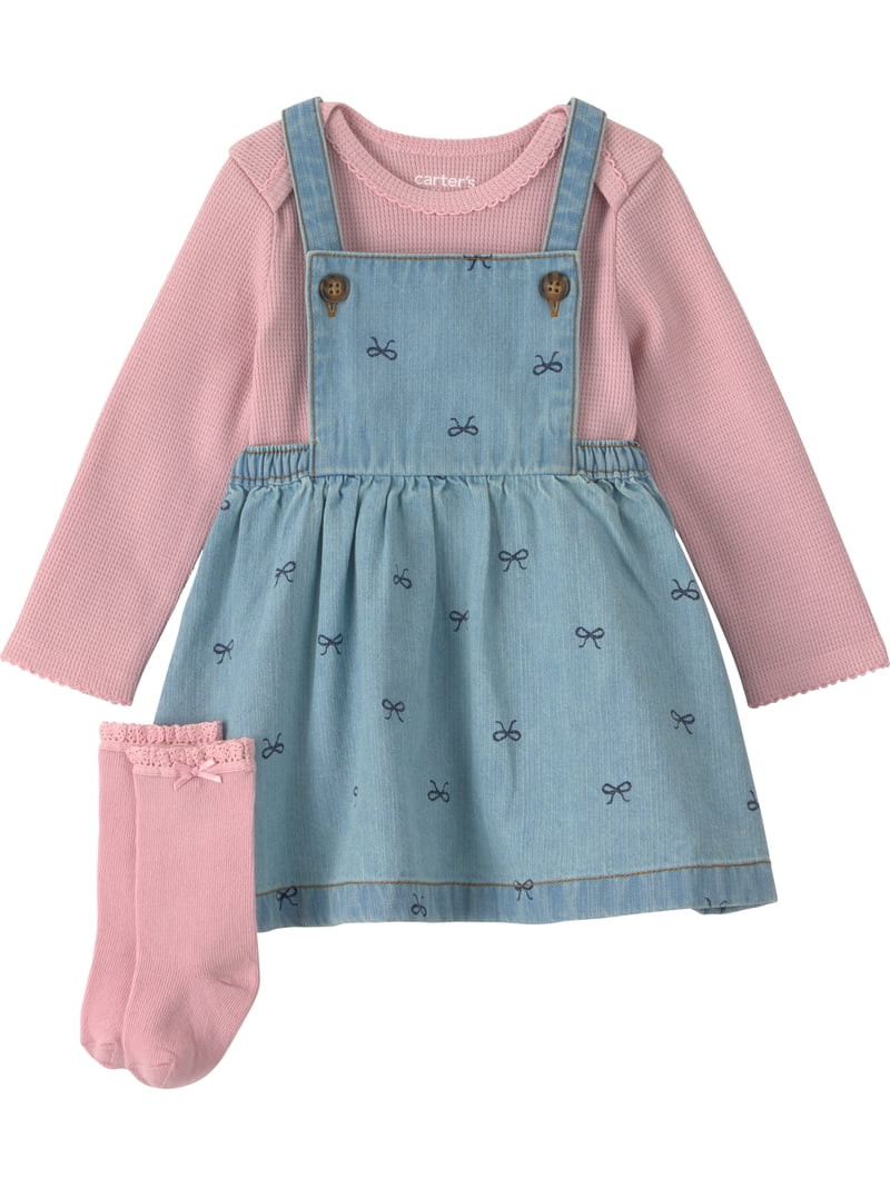 Carter's Child of Mine Baby Girl Dress Set, 3-Piece, Sizes 0/3-24 Months | Walmart (US)