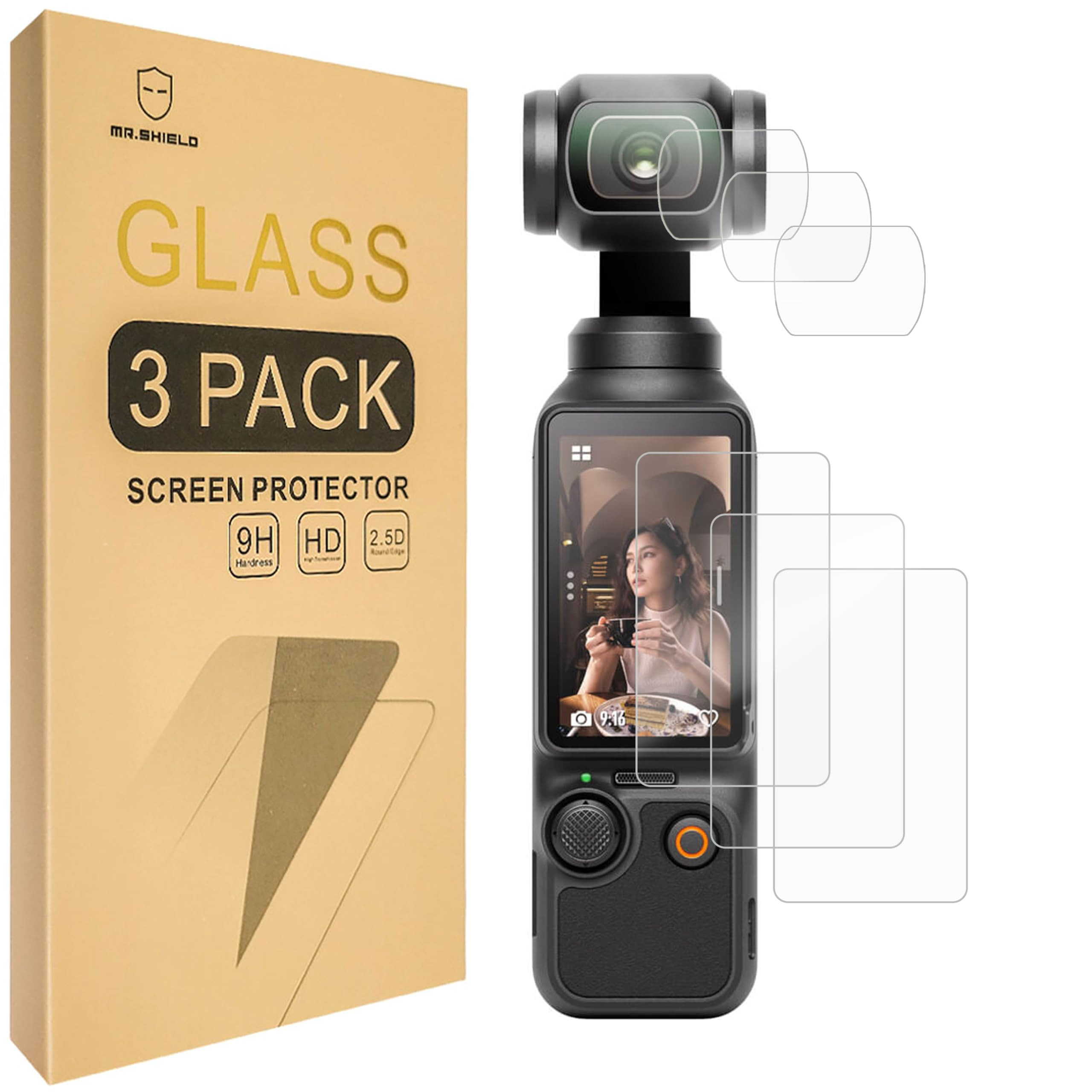 Mr.Shield Screen Protector For DJI Osmo Pocket 3 Camera [Lens+LCD Screen] [3+3 Pack] [Tempered Gl... | Amazon (US)