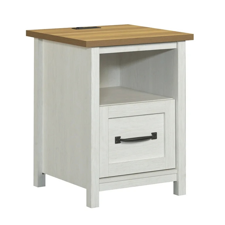 Better Homes & Gardens Modern Farmhouse Nightstand with USB, Alabaster and Light Honey Finish | Walmart (US)