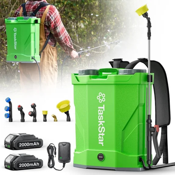 TaskStar 4 Gallon Battery Powered Electric Backpack Sprayer ,2*2000mAh Batteries,100 PSI,32" Wand... | Walmart (US)