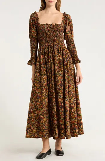 Bijou Floral Long Sleeve Organic Cotton Dress | Nordstrom