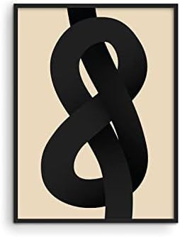 Haus and Hues Black and White Abstract Wall Art - Neutral Wall Art Modern Midcentury Modern Art |... | Amazon (US)