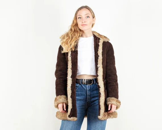 Penny Lane Women's Coat Vintage 70s Suede Sheepskin | Etsy | Etsy (US)