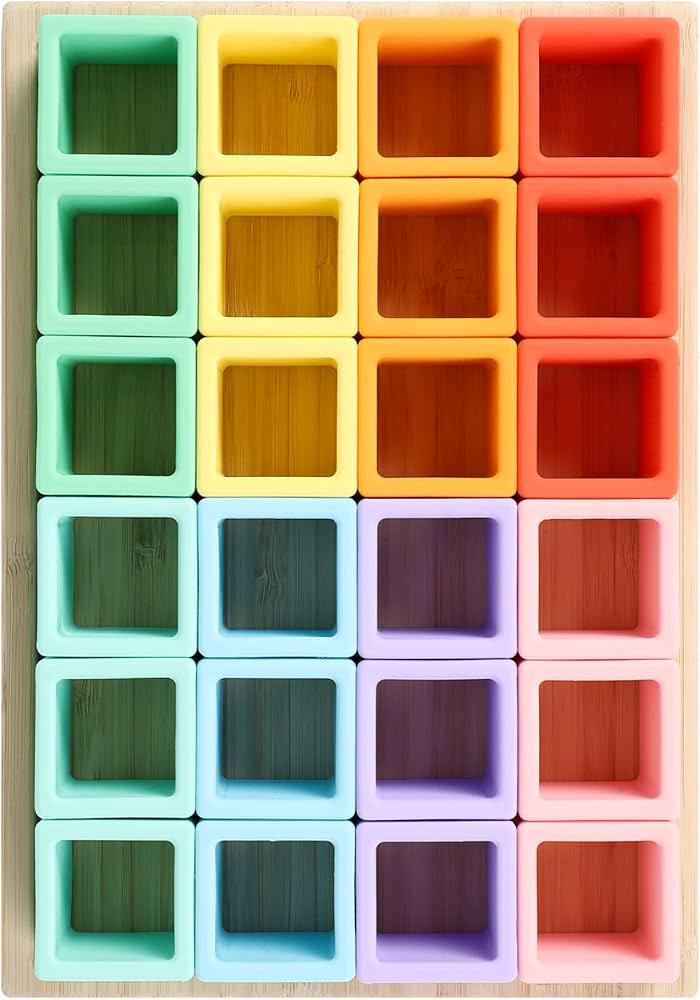 BLUE GINKGO Silicone Rainbow Blocks - Giftable Soft Blocks for Kids | BPA Free Silicone Blocks | ... | Amazon (US)