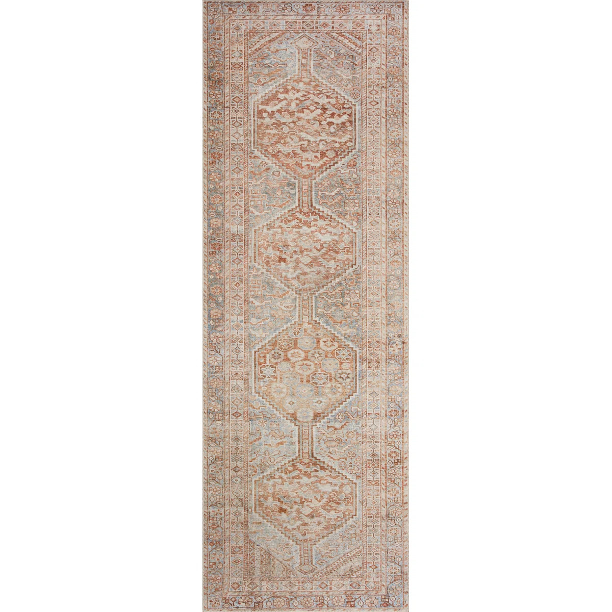 Chris Loves Julia x Loloi Jules Geometric Tangerine/Mist Area Rug | Wayfair North America