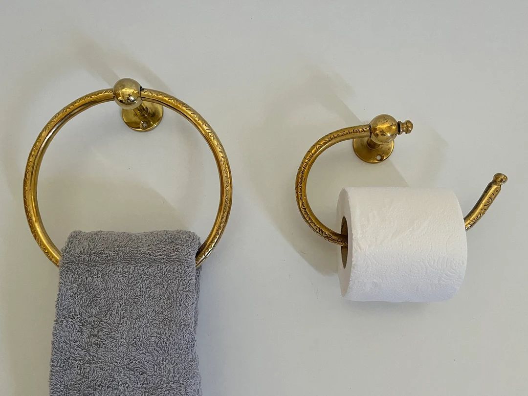 Handmade Brass Toilet Paper Holder Brass Towel Holderbrass - Etsy Canada | Etsy (CAD)