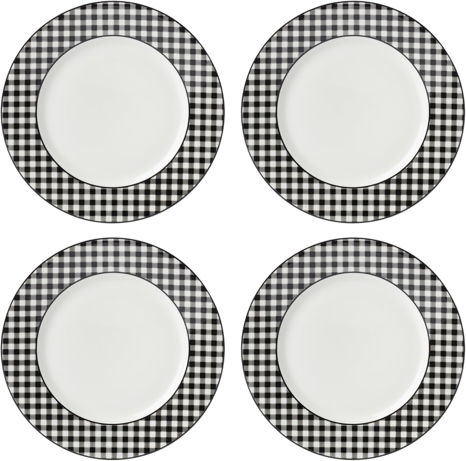 Lenox Gingham Black Halloween Porcelain Dinner Plate Set for 4 | Amazon (US)