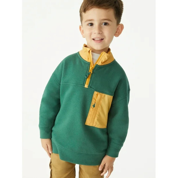 Free Assembly Boys Mock Neck Quarter Zip, Sizes 4-18 - Walmart.com | Walmart (US)