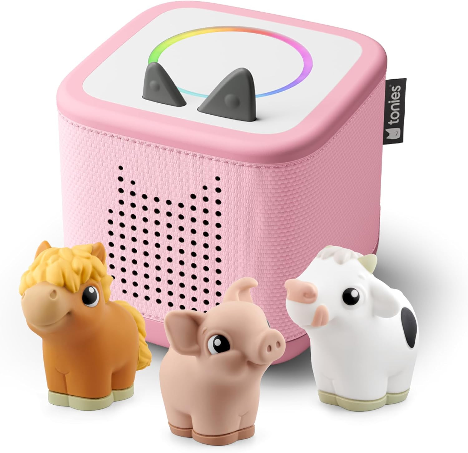 Toniebox 2 My First Farm Bundle for Kids 1+ with Soft and Squeezable Cow, Horse, and Pig - Cloud Pink | Amazon (US)