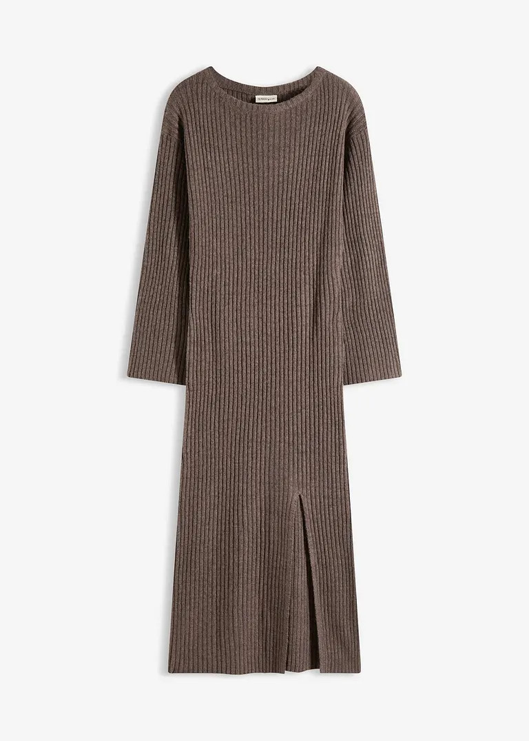 Strickkleid mit Schlitz | Bonprix DE