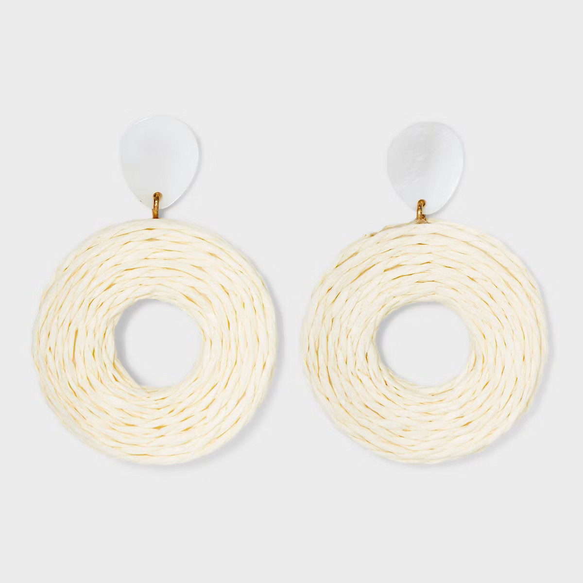 Raffia Ring Double Drop Earrings - A New Day™ Ivory | Target
