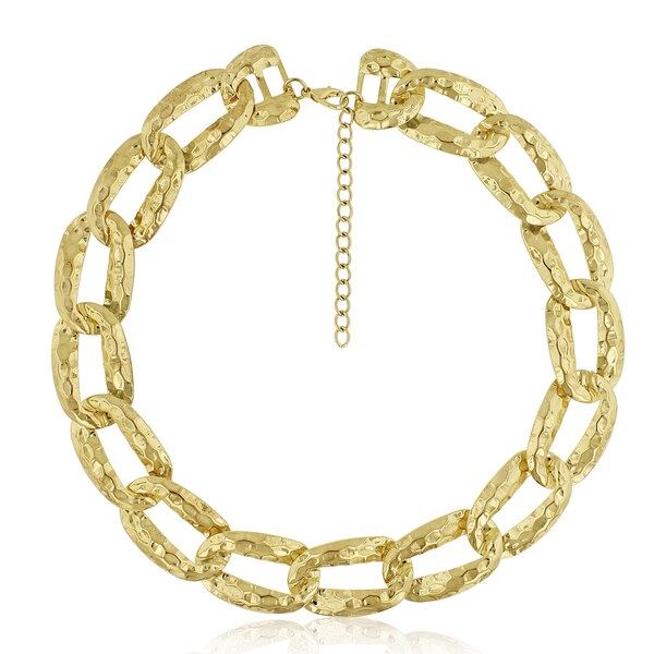 Gold Over Brass Brass Link Chain Necklace, 16 Inches - Orange | Bed Bath & Beyond