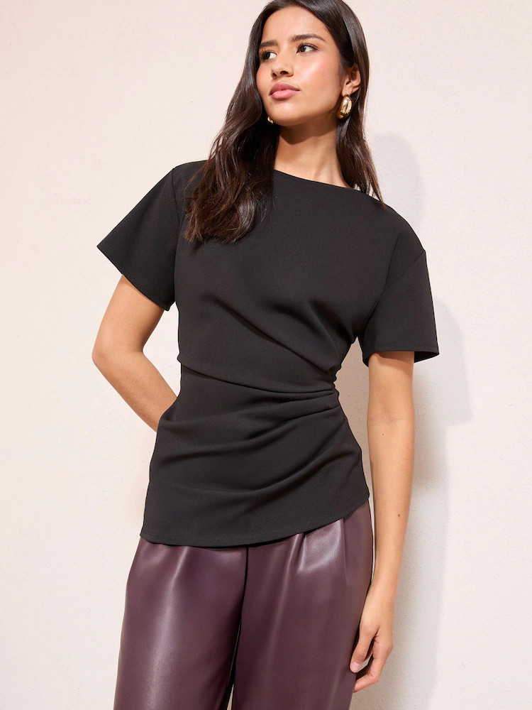 Friends Like These Black Draped Asymmetric Top | Next US