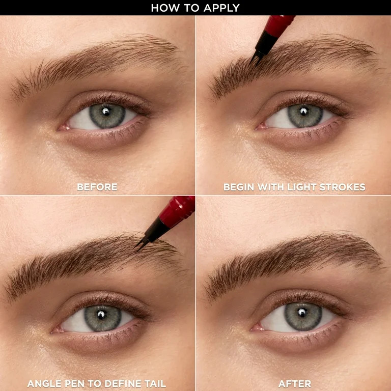 L'Oréal Paris Faux Brow, Waterproof Lightweight Hair-like Eyebrow Color Pen, Dark Brunette, 0.04... | Walmart (US)