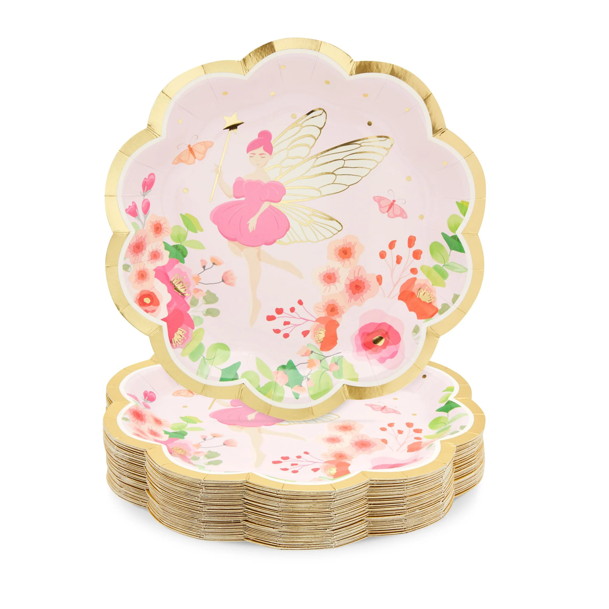 Fairy Tea Party Paper Plates for Girls Floral Birthday Supplies (9 In, 48 Pack) | Bed Bath & Beyond