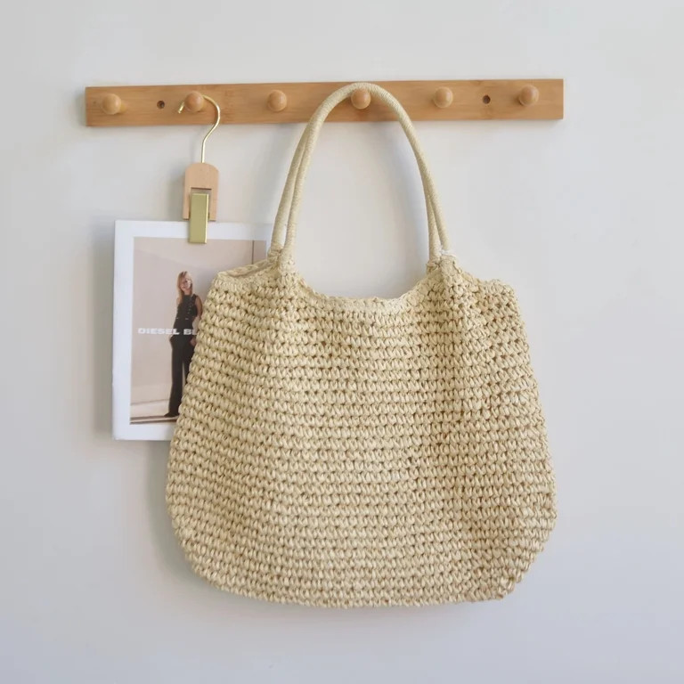 Namzi Women's Woven Shoulder Bag Woven Tote Bag and Cosmetic Bag,Summer Beach Weaving Chic Woven ... | Walmart (US)