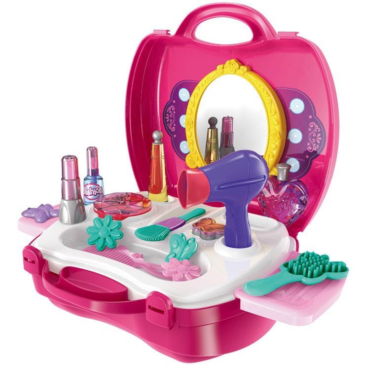 Link Worldwide Deluxe 21pc Princess Cosmetic Toy Beauty Dressup Playset Pretend Play Toy set - Pi... | Target