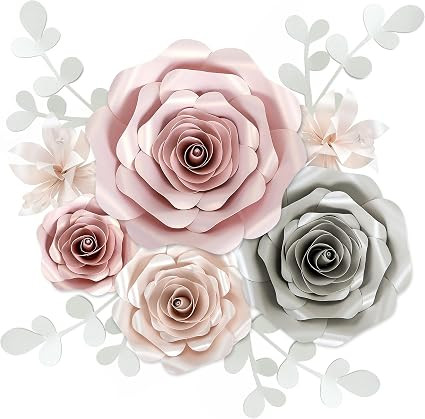 Rainbows & Lilies Paper Flowers Decorations for Wall, Wedding, Bridal Shower, Baby Girl Nursery D... | Amazon (US)