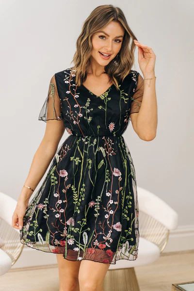 Cityscape Mid Length Embroidery Dress | Cupshe US