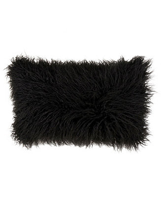 Mongolian Faux Fur Decorative Pillow, 12" x 20" | Macy's