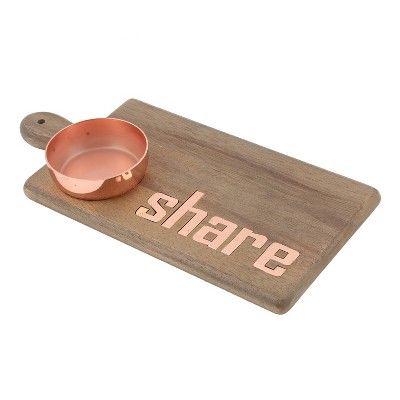 15" x 7" Wood with Copper inlay Serving Tray Brown - Thirstystone | Target