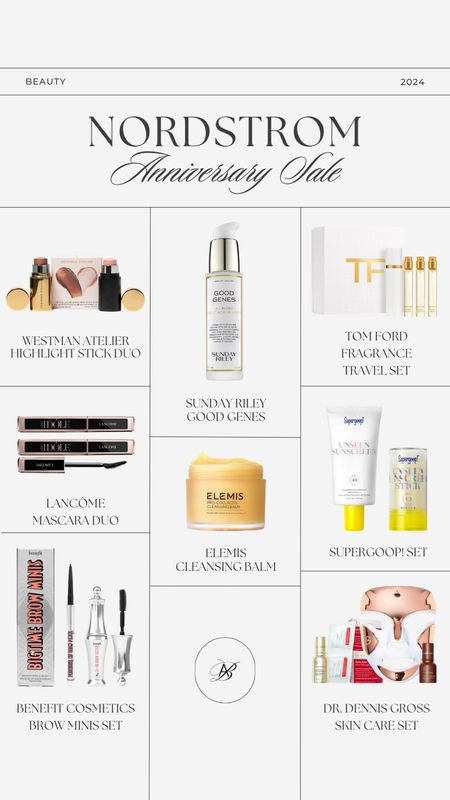 Nordstrom Anniversary Sale beauty picks!  Some of my most-used beauty products and a few new ones that I want to try are on sale. I absolutely love the Sunday Riley Good Genes Lactic Acid Treatment and the Supergoop! Unseen Sunscreen! ✨

Nsale, beauty sale, skincare sale, Nordstrom sale, Nordstrom beauty sale, Lancôme mascara, Elemis cleansing balm, Tom Ford fragrance travel set, Westman Atelier, Dr. Dennis Gross skincare, Benefit cosmetics 

#LTKSummerSales #LTKxNSale #LTKBeauty