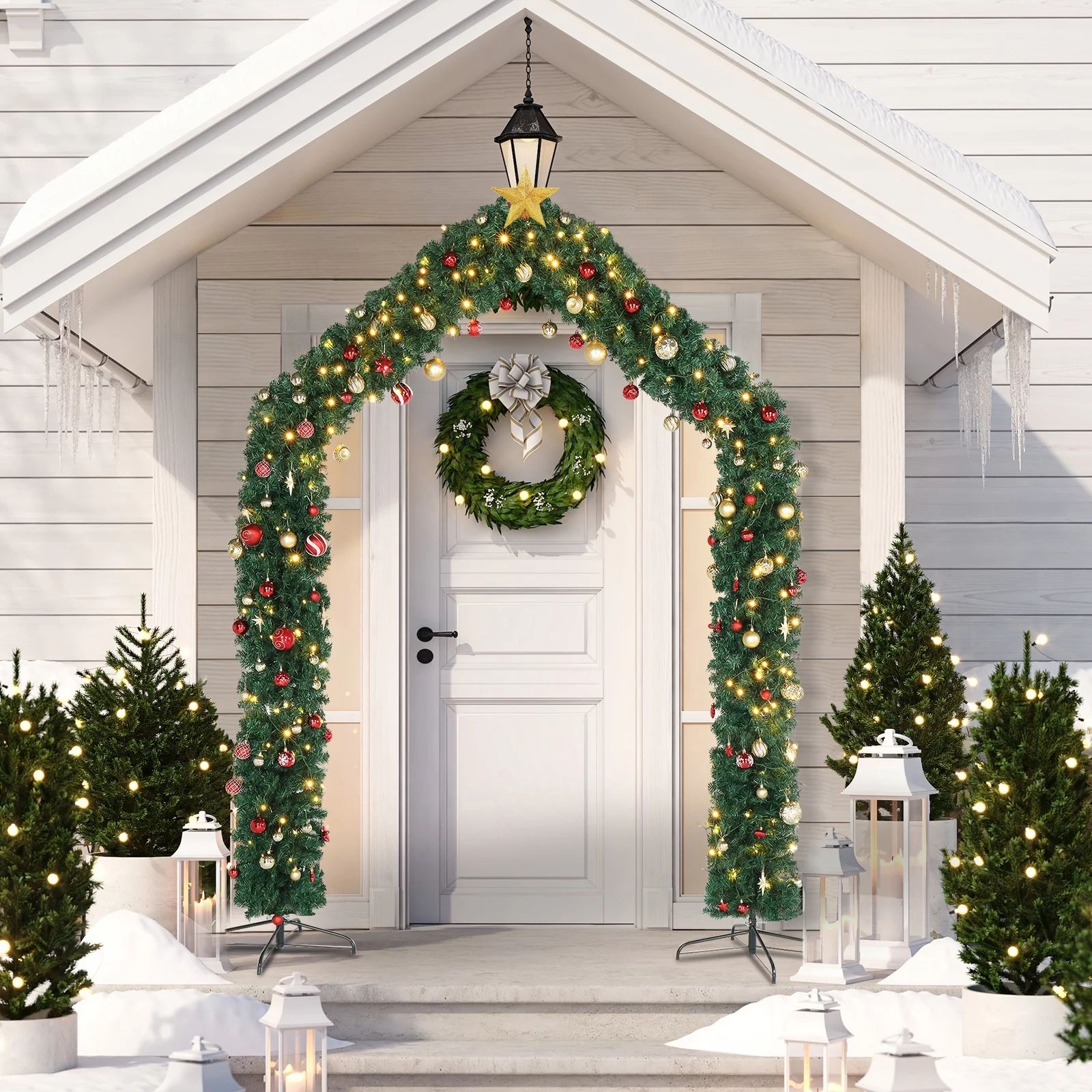 Zimtown Christmas Garland Christmas Tree Arch Archway 8.5ft Christmas Decorations for Holiday Gar... | Walmart (US)