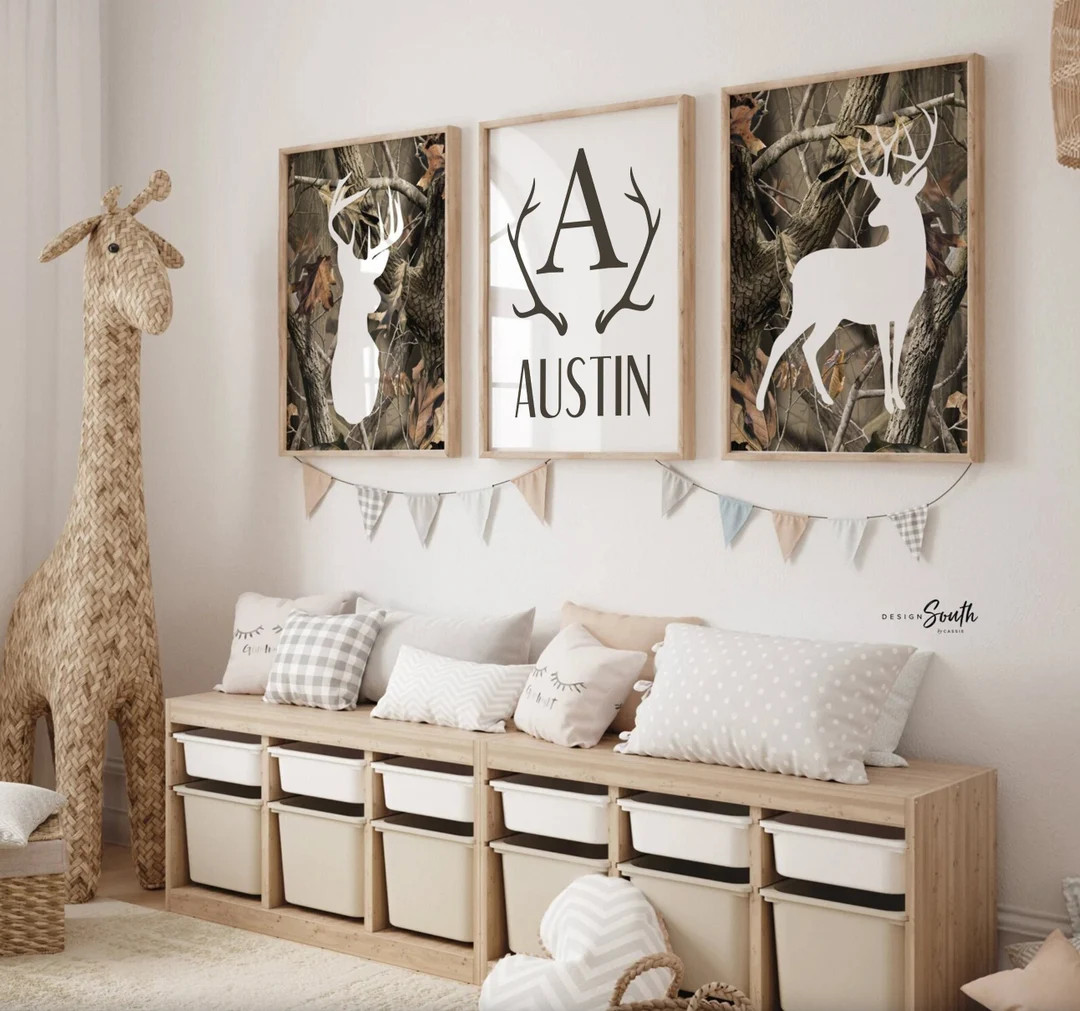 Deer Decor, Deer Art, Hunting Decor, Camo Decor, Deer Nursery Decor, Deer Nursery, Deer Boys Mono... | Etsy (US)