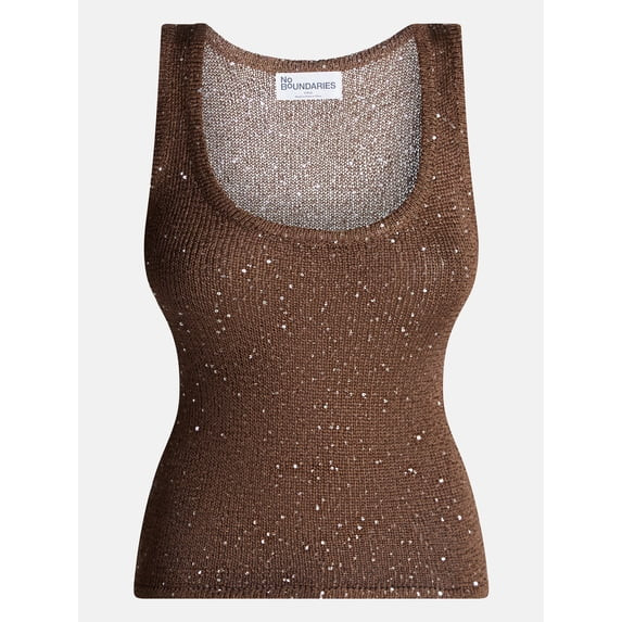 No Boundaries Sequin Sweater Tank Top, Women's and Women's Plus XXS-4X | Walmart (US)
