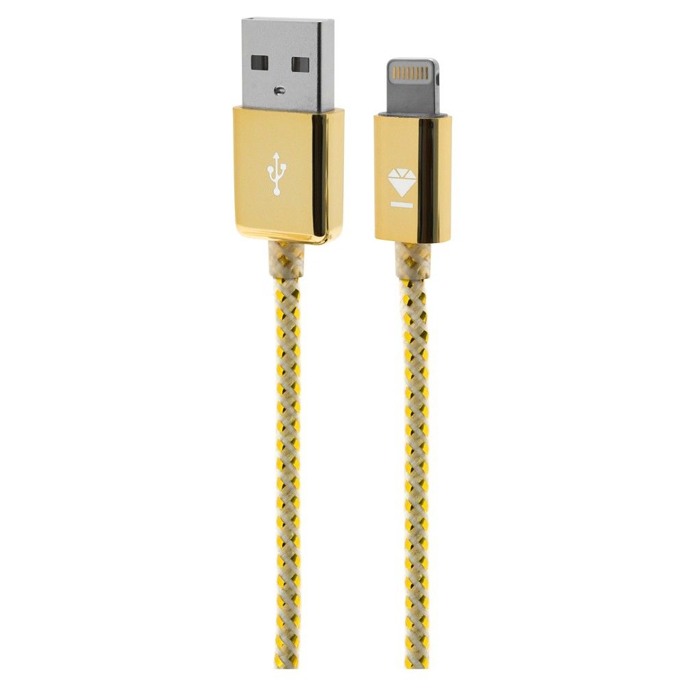 Lightning USB Cord - BaubleBar Braid Power, Gold | Target