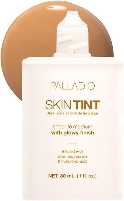 Palladio Skin Tint with Aloe, Niacinamide and Hyaluronic Acid, Sheer to Medium Coverage, Glowy Fi... | Amazon (US)