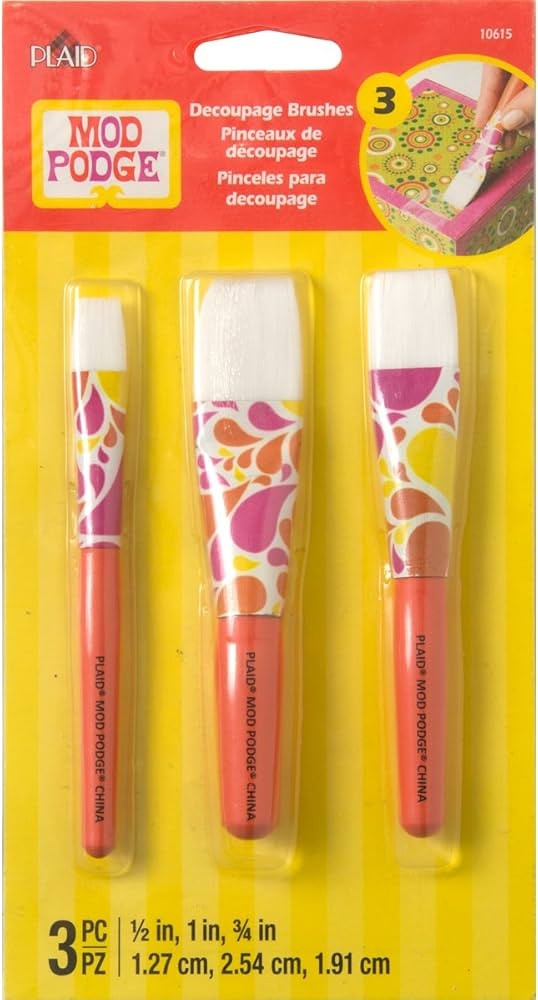 Mod Podge 10615 3 Piece Short Handle Brush Set | Amazon (US)