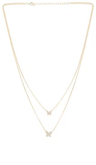 Double Pave Butterfly Necklace in Gold | Revolve Clothing (Global)