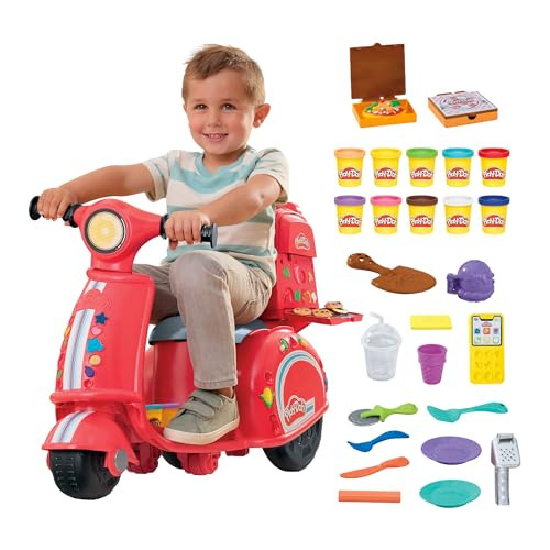 Play-Doh Pizza Delivery Scooter Playset, Large Ride-On Play Food Preschool Toys, Toy Pizza Set fo... | Amazon (US)