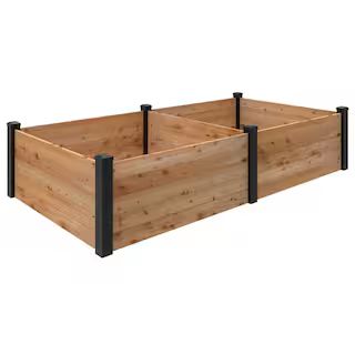 Outdoor Essentials Haven 4 ft. x 8 ft. Natural Cedar Raised Garden Bed (18 in. H) 472549 - The Ho... | The Home Depot