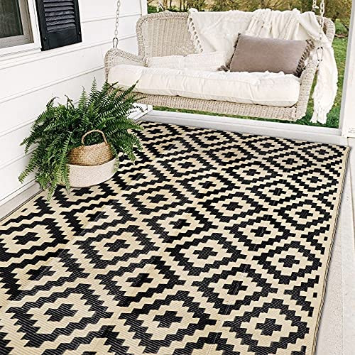 SAND MINE Reversible Mats, Plastic Straw Rug, Modern Area Rug, Large Floor Mat and Rug for Outdoo... | Amazon (US)