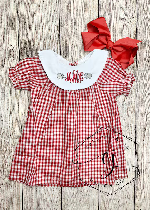 Monogram Football Dress for Baby Toddlers Girls Alabama Dress - Etsy | Etsy (US)