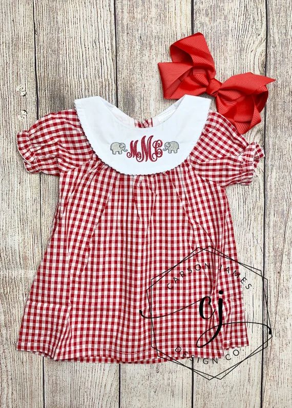 Monogram Football Dress for Baby Toddlers Girls Alabama Dress - Etsy | Etsy (US)